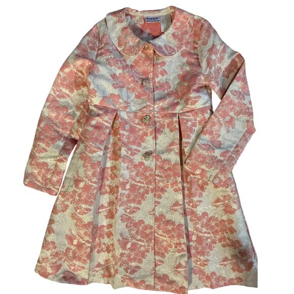Blueberi Boulevard Other - Blueberi Boulevard Pink and White Floral Coat Girls 12